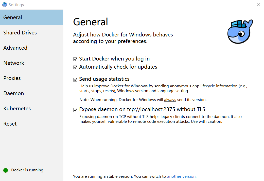 Docker for Windows暴露连接端口